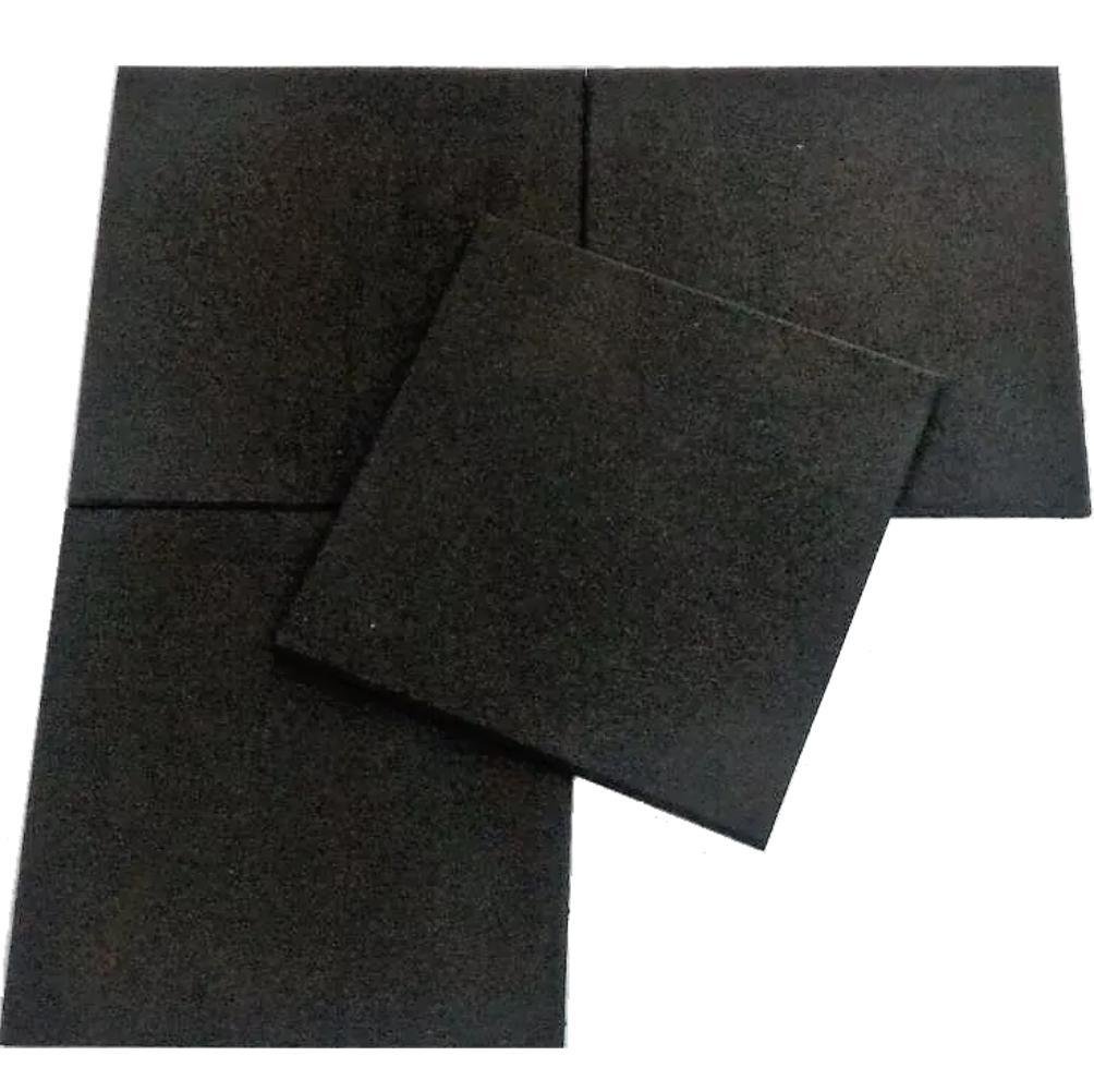 Piso Academia Emborrachado Preto Anti Impacto 50x50 Cm - 8