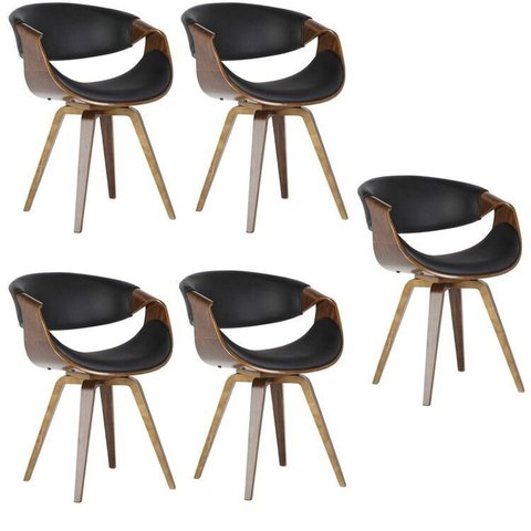 Kit com 5 Cadeiras Nicole para Sala de Jantar Preto