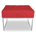 Ver imagem 3 de Puff Lisa Suede Base Metálica Industrial Prata Vermelho