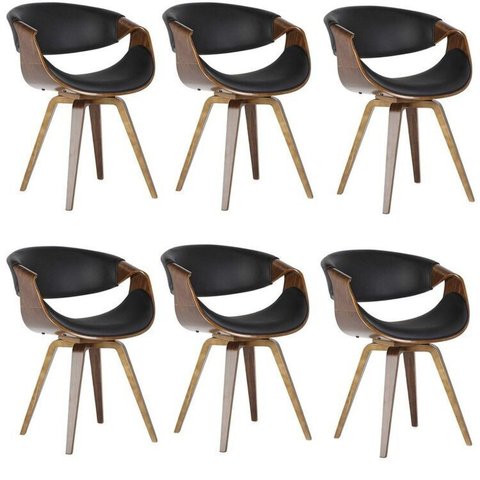 Kit com 6 Cadeiras Nicole para Sala de Jantar Preto