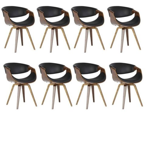 Kit com 8 Cadeiras Nicole para Sala de Jantar Preto