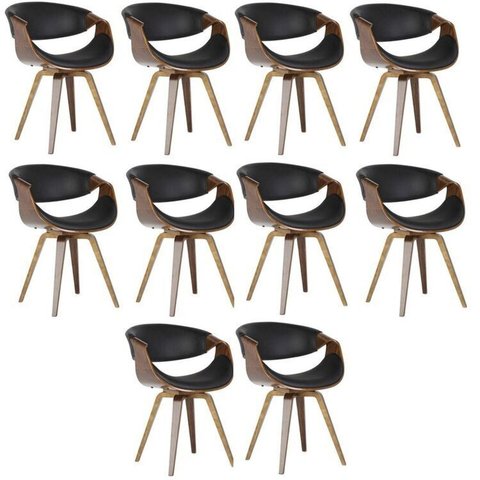 Kit com 10 Cadeiras Nicole para Sala de Jantar Preto