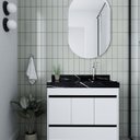 Ver imagem 1 de Gabinete/toucador para Banheiro Anna 80cm com Cuba Esculpida em Porcelanato