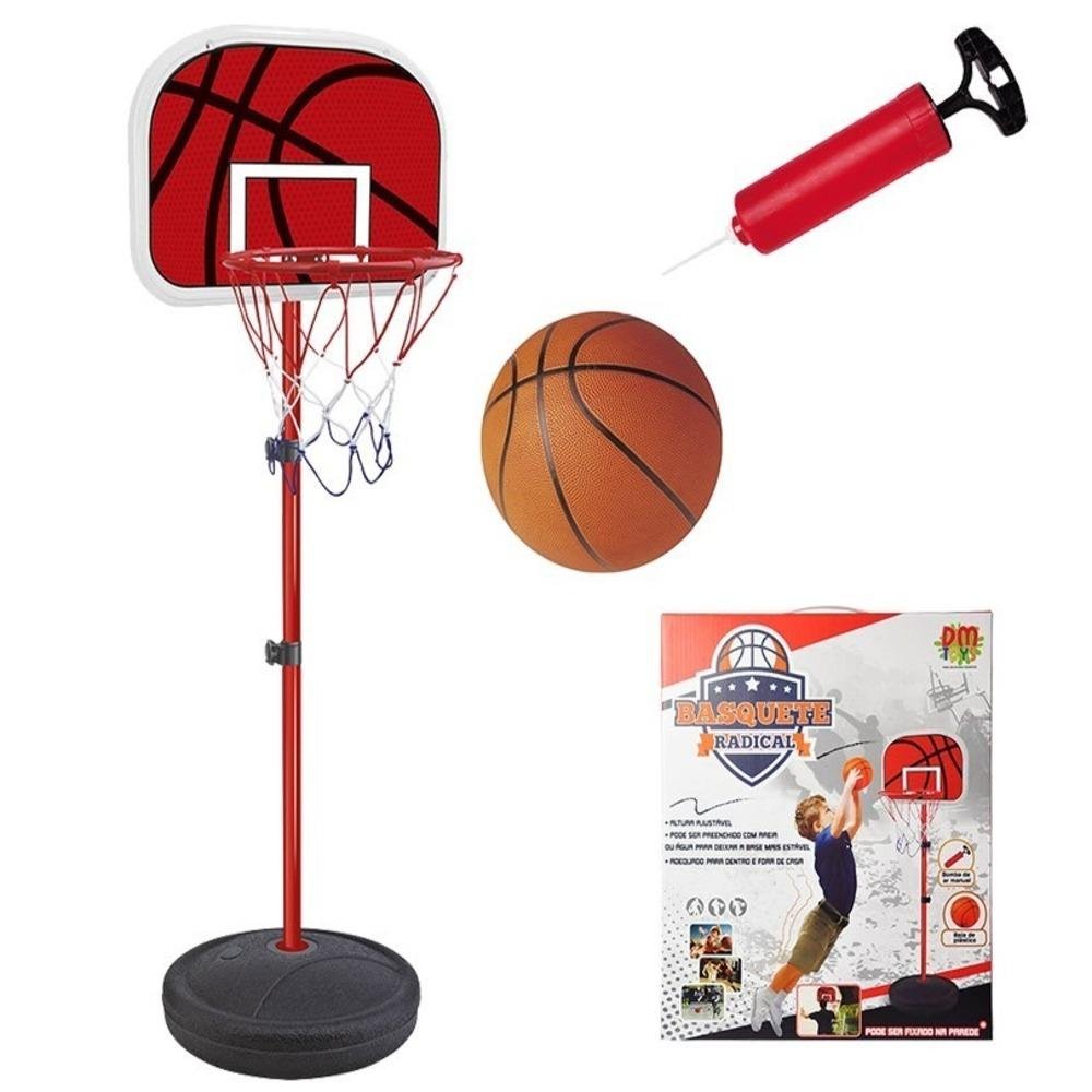 CESTA DE BASQUETE INFANTIL COM BOLA E BOMBA AJUSTAVEL GRANDE 202CM KIT ...