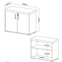 Ver mais imagens de Kit 3 Peças com Mesa para Escritório Diretor em L Tamburato, Armário Baixo e Gaveteiro com Chave