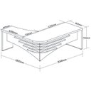 Ver imagem 4 de Conjunto 3 Peças com Mesa para Escritório Diretor em L Tamburato, Armário Baixo e Gaveteiro com Chave Charuto Preto Artany