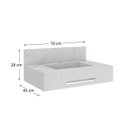 Ver imagem 3 de Bancada de Porcelanato para Banheiro com Toalheiro e Cuba Esculpida 70cm Ripy Yescasa Branco/Calacata