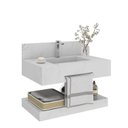 Ver imagem 4 de Bancada de Porcelanato para Banheiro com Toalheiro e Cuba Esculpida 70cm Ripy Yescasa Branco/Calacata