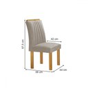 Ver imagem 4 de Mesa de Jantar 4 Lugares Bella Arizona com Vidro Ripado Cinamomo/off White/bege Claro - Cel Móveis