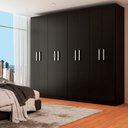 Ver imagem 1 de Guarda-Roupa Casal Malbec 8 Portas Preto - Pm