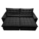 Ver imagem 5 de Sofá Retrátil e Reclinável 2,72m Molas Ensacadas Cama inBox Catar Velusoft Preto