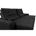 Ver imagem 4 de Sofá Retrátil e Reclinável 2,72m Molas Ensacadas Cama inBox Catar Velusoft Preto