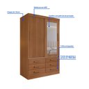 Ver imagem 5 de Guarda-Roupa 2 Portas de Correr com Espelho 6 Gavetas Meridian Gold Cinamomo