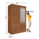 Ver imagem 6 de Guarda-Roupa 2 Portas de Correr com Espelho 6 Gavetas Meridian Gold Cinamomo