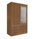 Ver imagem 2 de Guarda-Roupa 2 Portas de Correr com Espelho 6 Gavetas Meridian Gold Cinamomo