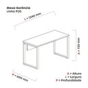 Ver imagem 4 de Mesa Madeira M134/60p25tub 134cm Industrial Grafito E Preto
