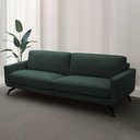 Ver imagem 1 de Sofá Decorativo Thalia 3 Lugares Sala de Estar 210cm Pés em Aço Couro Verde Musgo G88 - Gran Belo