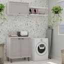 Ver imagem 1 de Kit Área de Serviço Acquaflex 100% Mdf com Armário, Balcão e Nicho com Metalon