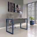 Ver imagem 1 de Mesa Madeira M134/60P25TUB 134cm Industrial Grafito e Azul Delrei Cinza