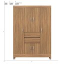 Ver imagem 4 de Kit Guarda Roupa Solteiro 6 Portas Ecom Ii Cômoda Astral - Amêndola Touch
