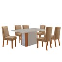 Ver imagem 2 de Mesa de Jantar Isadora 180cm Tampo MDF Vidro Canto Copo com 6 Cadeiras Carolina