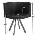 Ver imagem 7 de Mesa de Jantar Minimalista com 6 Cadeiras Compacta 145cm:bicolor/branco e Preto