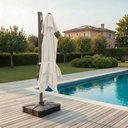 Ver imagem 4 de Ombrelone Guarda Sol Premium Aluminio Branco 3x3m c/ Base de 120L