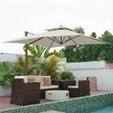 Ver imagem 6 de Ombrelone Guarda Sol Premium Aluminio Branco 3x3m c/ Base de 120L