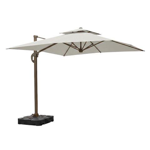 Ombrelone Guarda Sol Premium Aluminio Branco 3x3m C/ Base de 120l