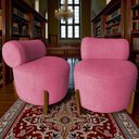 Ver imagem 7 de Kit 2 Poltronas Decorativa Mônaco Suede Rosa