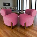 Ver mais imagens de Kit 2 Poltronas Decorativa Mônaco Suede Rosa