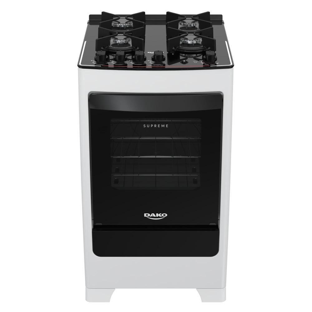 Fogão 4 Bocas de Piso Dako Supreme Glass Branco Bivolt - 4