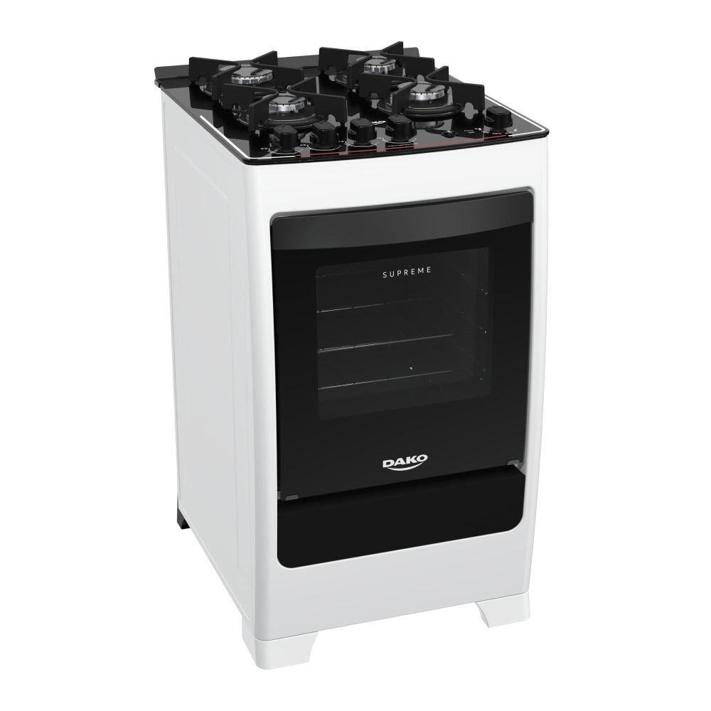 Fogão 4 Bocas de Piso Dako Supreme Glass Branco Bivolt - 1