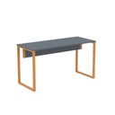 Ver imagem 3 de Mesa Madeira M134/60p25tub 134cm Industrial Grafito E Laranja Picasso