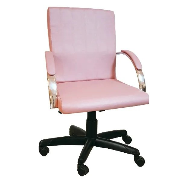 Cadeira Escritório Giratória Work Rosê Gold Relax Base Preta c/ Rodizio (100% Nacional) CompreAlegre