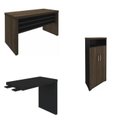 Ver imagem 2 de Conjunto 3 Peças com Mesa Operacional 1400, de Apoio e Armário Multiuso com Nicho Charuto Preto Marrom Artany