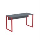 Ver imagem 3 de Mesa Madeira M134/60p25tub 134cm Industrial Grafito E Vermelho
