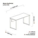 Ver imagem 4 de Mesa Madeira M134/60P25TUB 134cm Industrial Grafito e Vermelho Cinza