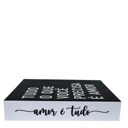 Livro Caixa Fake para Decorar Branco/preto Amor É Tudo - 1