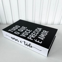 Livro Caixa Fake para Decorar Branco/preto Amor É Tudo - 3
