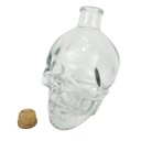 Ver imagem 1 de Kit 4 Frascos Garrafa Caveira de Vidro com Rolha para Decoração 450ml