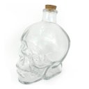 Ver imagem 3 de Kit 4 Frascos Garrafa Caveira de Vidro com Rolha para Decoração 450ml