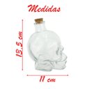 Ver imagem 2 de Kit 4 Frascos Garrafa Caveira de Vidro com Rolha para Decoração 450ml