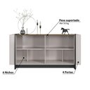 Ver imagem 3 de Buffet Copacabana com 4 Portas - Off White/Nogueira