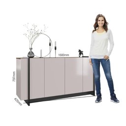 Buffet Copacabana com 4 Portas - Off White/Nogueira - 4 Buffet Copacabana com 4 Portas - Off White/Nogueira - 4