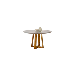 Mesa de Jantar Redonda Natalle com Tampo de Vidro 120cm - 2