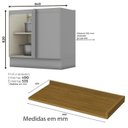 Ver imagem 3 de Balcao Canto Reto com Tampo 84cm Americana Cinza Nature Henn