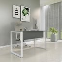 Ver imagem 1 de Mesa Madeira M150/60P25TUB 150cm Industrial Grafito e Cinza