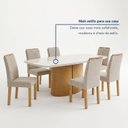 Ver mais imagens de Conjunto de Mesa de Jantar 6 Lugares com Tampo de Vidro Cinamomo e Off White
