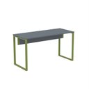 Ver imagem 3 de Mesa Madeira M150/60P25TUB 150cm Industrial Grafito e Verde Miró Cinza